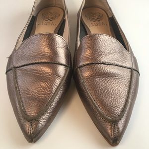 Vince Camuto Bronze Rose Pointy Toe Flats